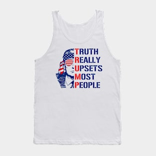 Trump 2024 US American Flag Happy 4th Of July Anti Joe Biden Tank Top